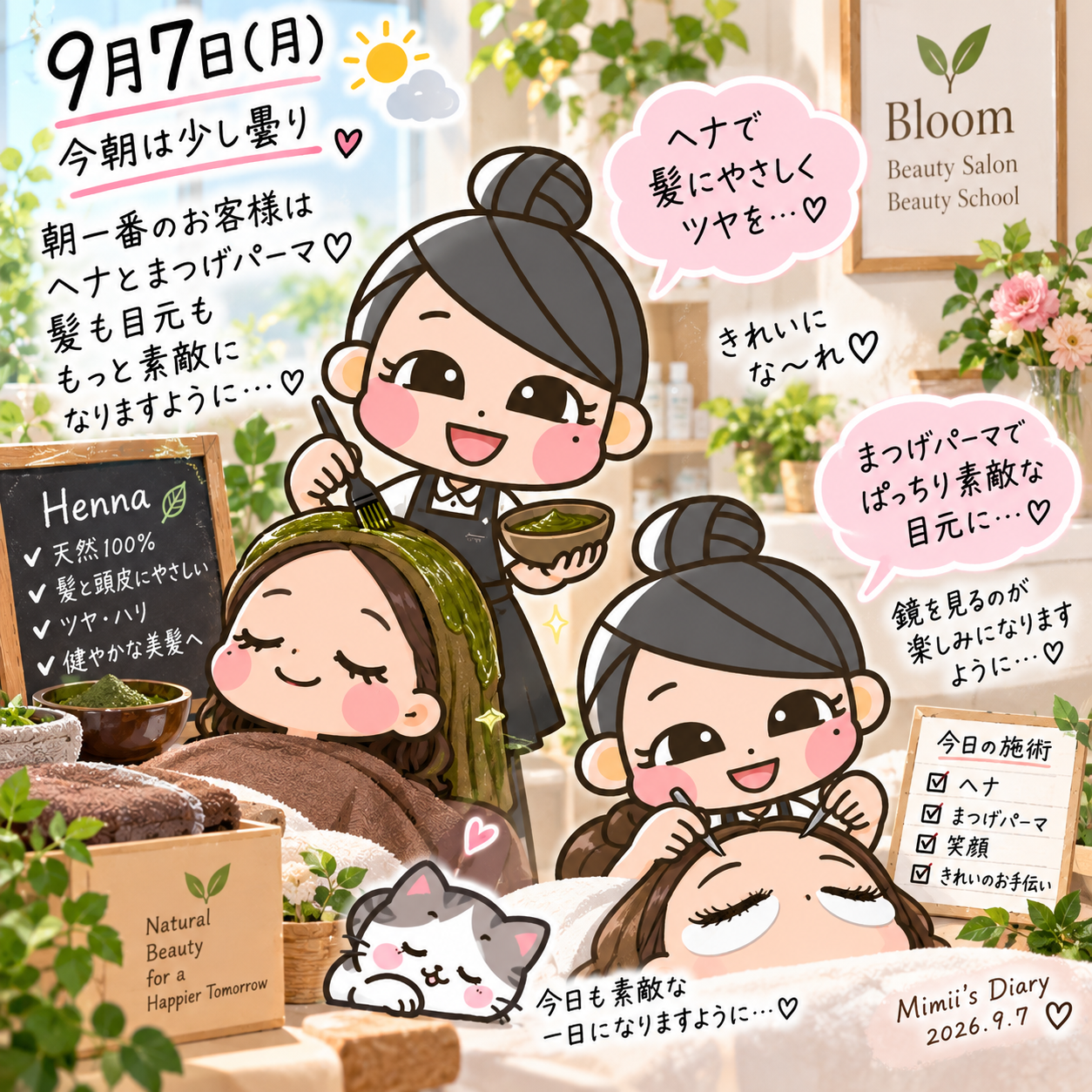 ヘナとまつげパーマ