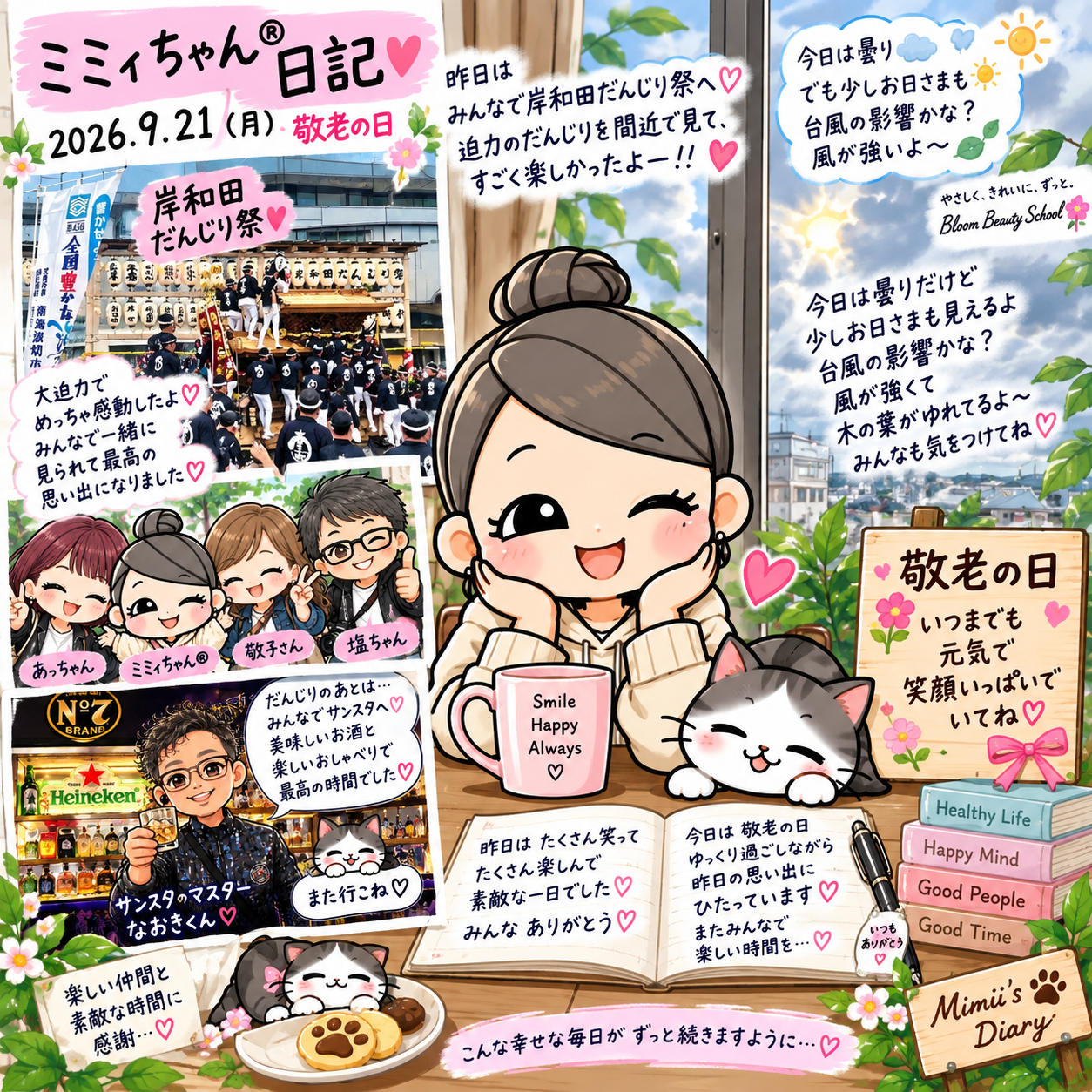 今日は、敬老の日でお休み。